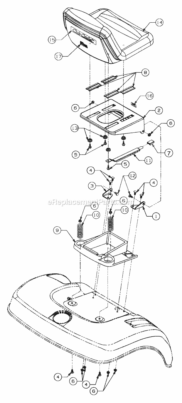 Seat And Support (October 29, 2002 And Prior) Diagram and Parts List for 2186 13A-288L100, 13B-288M100 Cub Cadet Lawn Tractor